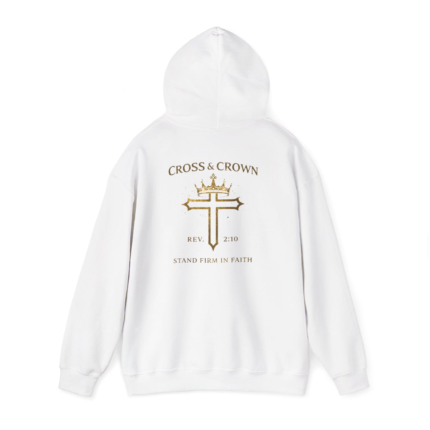 Cross & Crown Hoodie – Christian Faith Pullover (Rev 2:10 “Stand Firm in Faith”)