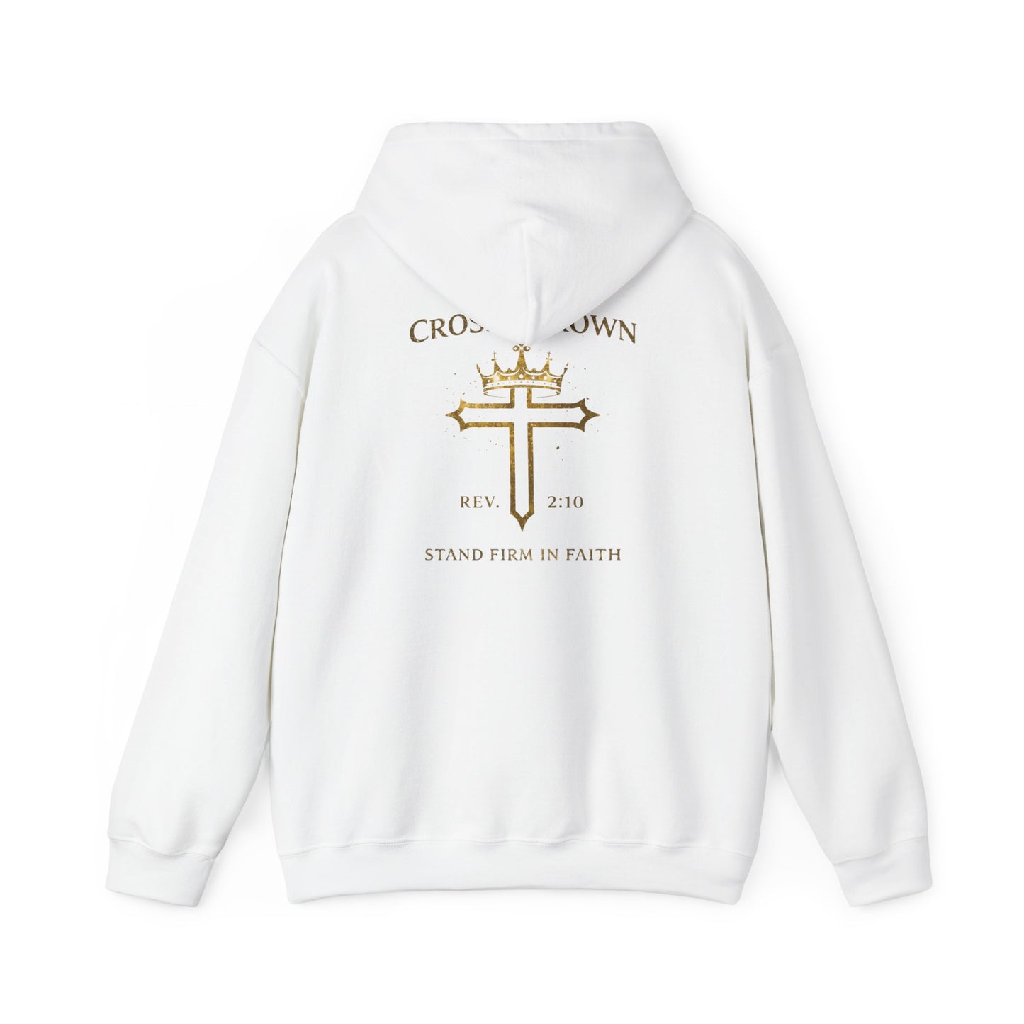 Cross & Crown Hoodie – Christian Faith Pullover (Rev 2:10 “Stand Firm in Faith”)