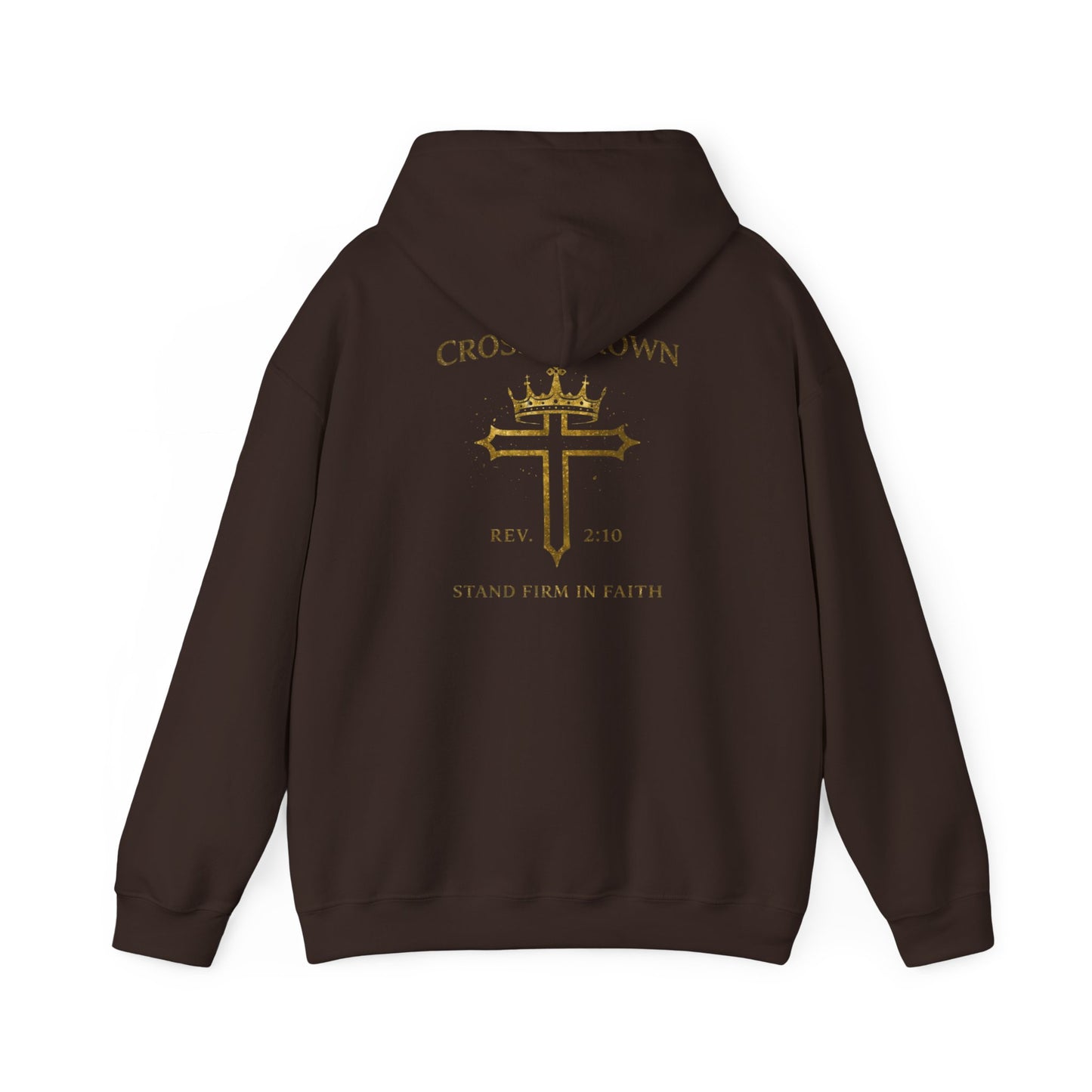 Cross & Crown Hoodie – Christian Faith Pullover (Rev 2:10 “Stand Firm in Faith”)