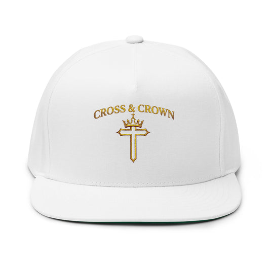 Faith Over Fear Flat Bill Cap — Embroidered Christian Snapback