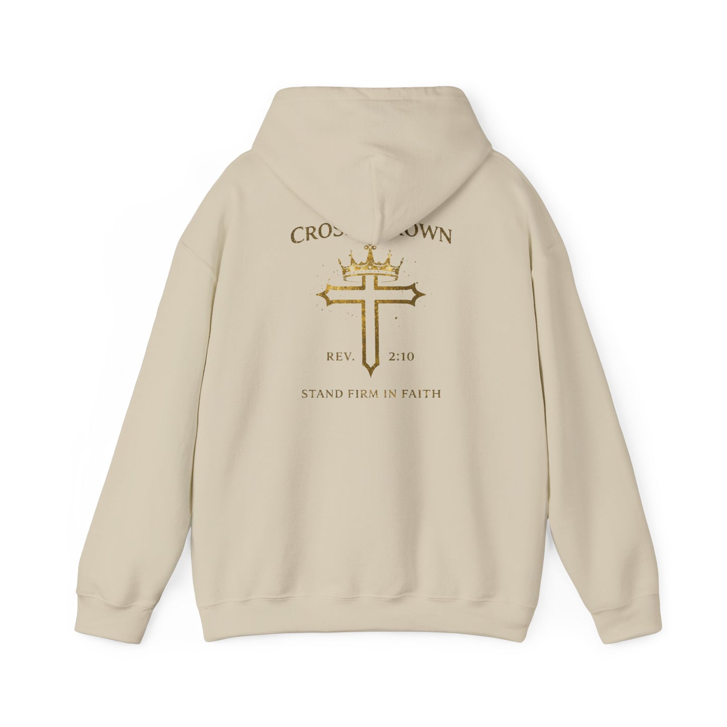 Cross & Crown Hoodie – Christian Faith Pullover (Rev 2:10 “Stand Firm in Faith”)