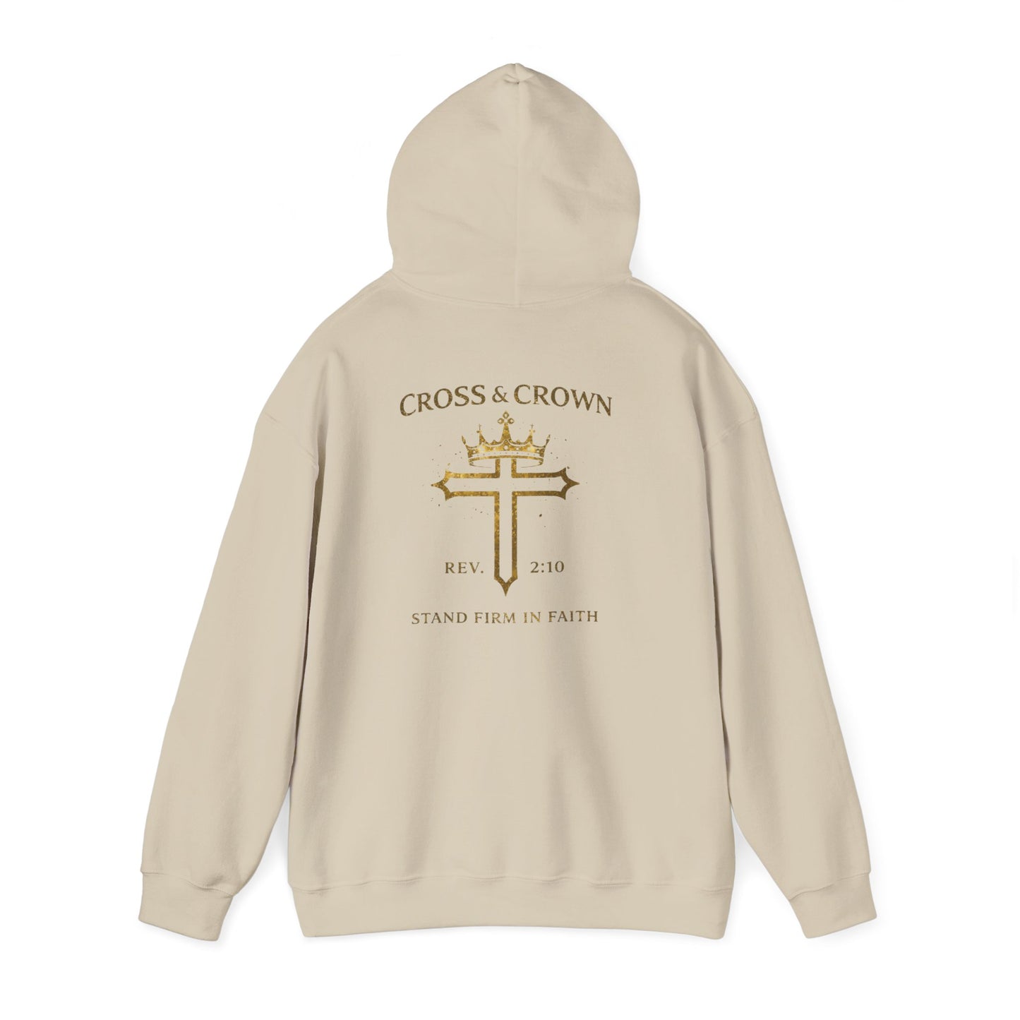 Cross & Crown Hoodie – Christian Faith Pullover (Rev 2:10 “Stand Firm in Faith”)